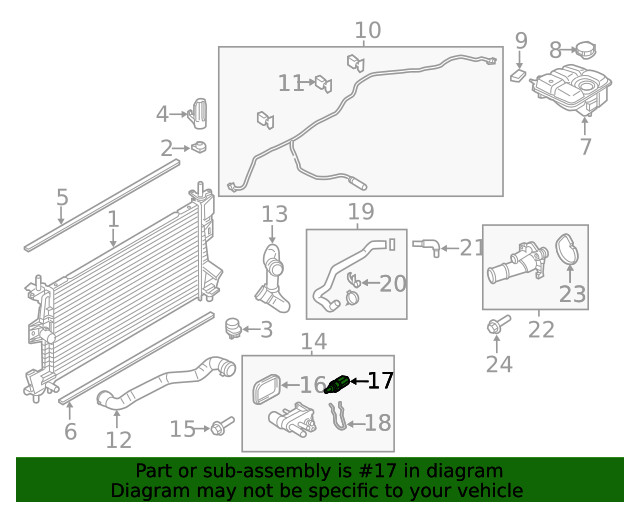 Genuine Ford Engine Coolant Temperature Sensor 7C1Z-12A648-A