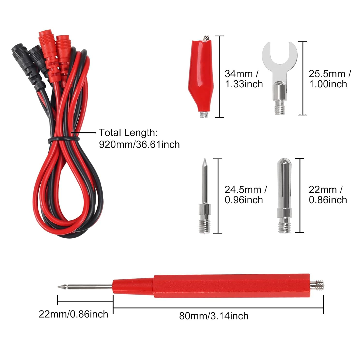 2 Sets 16 in 1 Multimeter Test Leads Kit Digital Probes & Leads Set with Replace