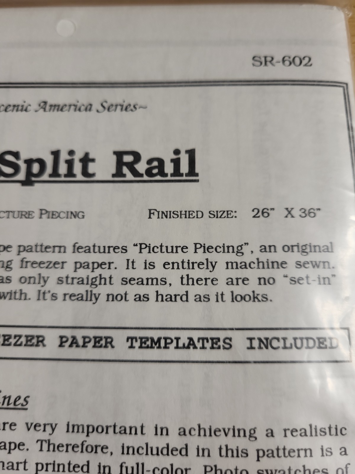 Split Rail 26 X 36 Quilt Pattern By England Design Studio