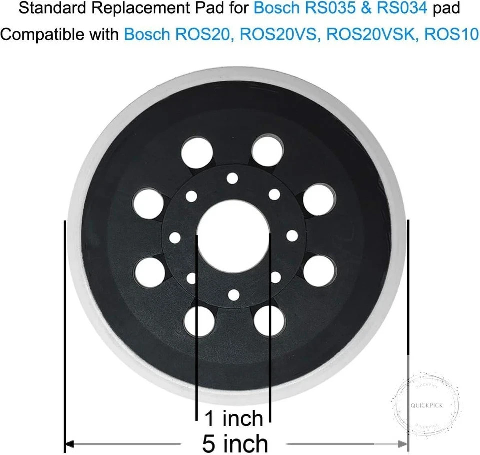 2 Pack 5 Inch 8 Hole Hook & Loop Replacement Sander Pad for 5" Bosch ROS20VS,