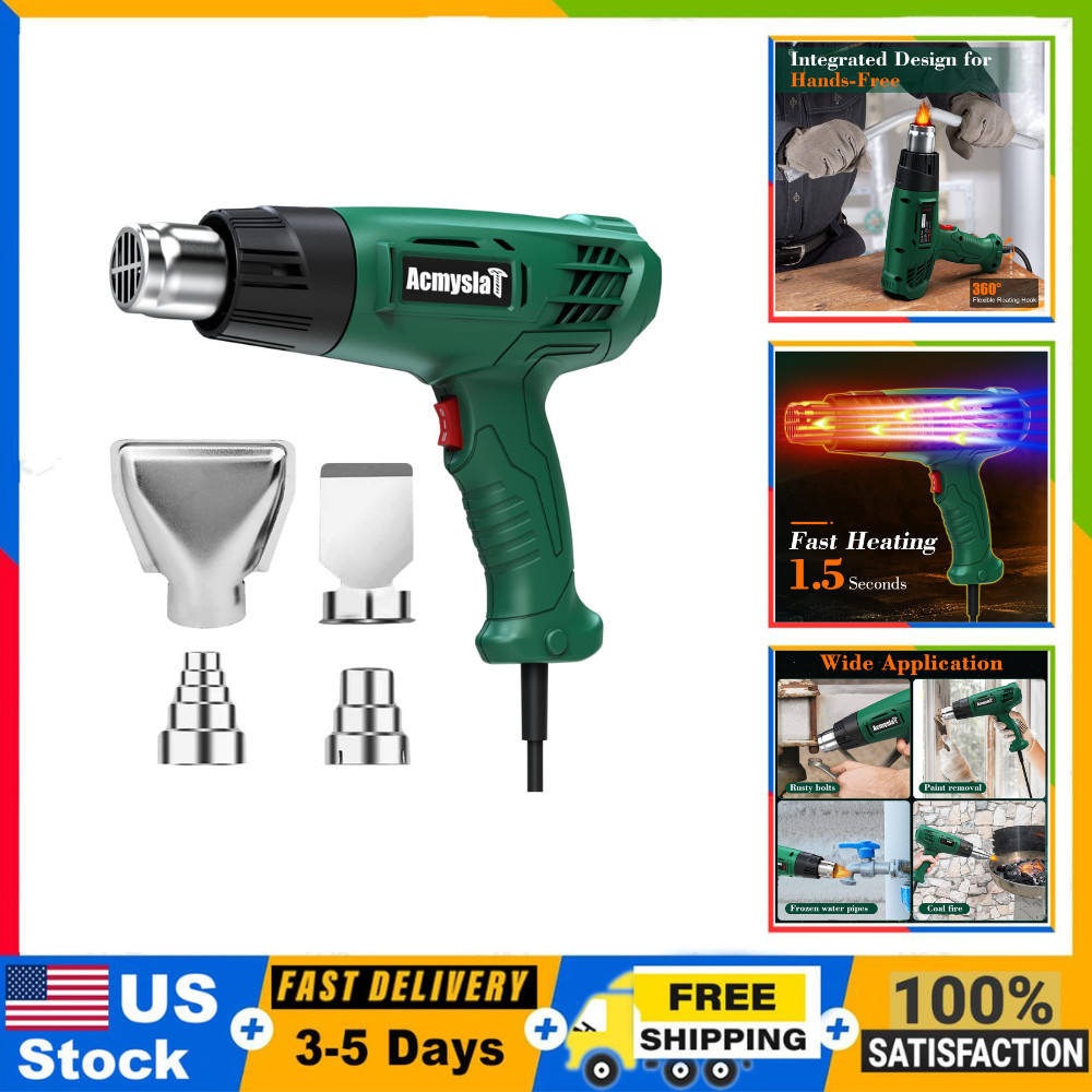 Pistola De Calor Electrica Aire Caliente 1300W Para Vinilo Celulares Autos Velas