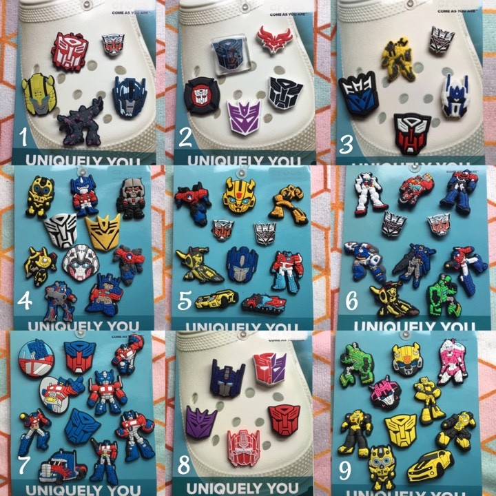 Handmade Shoe Charms 5 - 10 Pack transformers Prime autobots decepticons logo