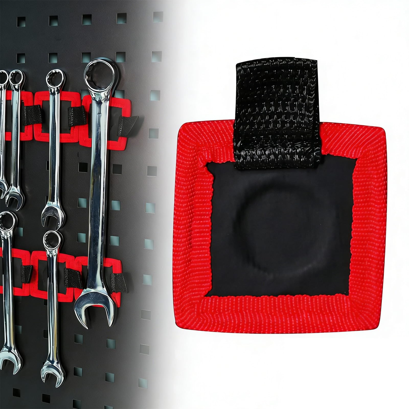 Magnetic Tool Pad 4-Piece Set 2x2 Inch Strong Grip - No-Screw Storage for Garage