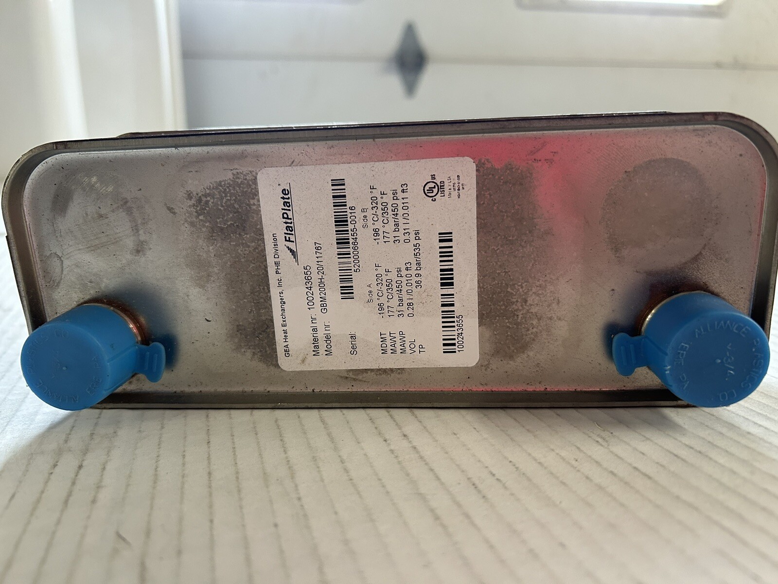 Gea Heat Exchange Inc. PHE Division Flat plate GBM200H-20/11767