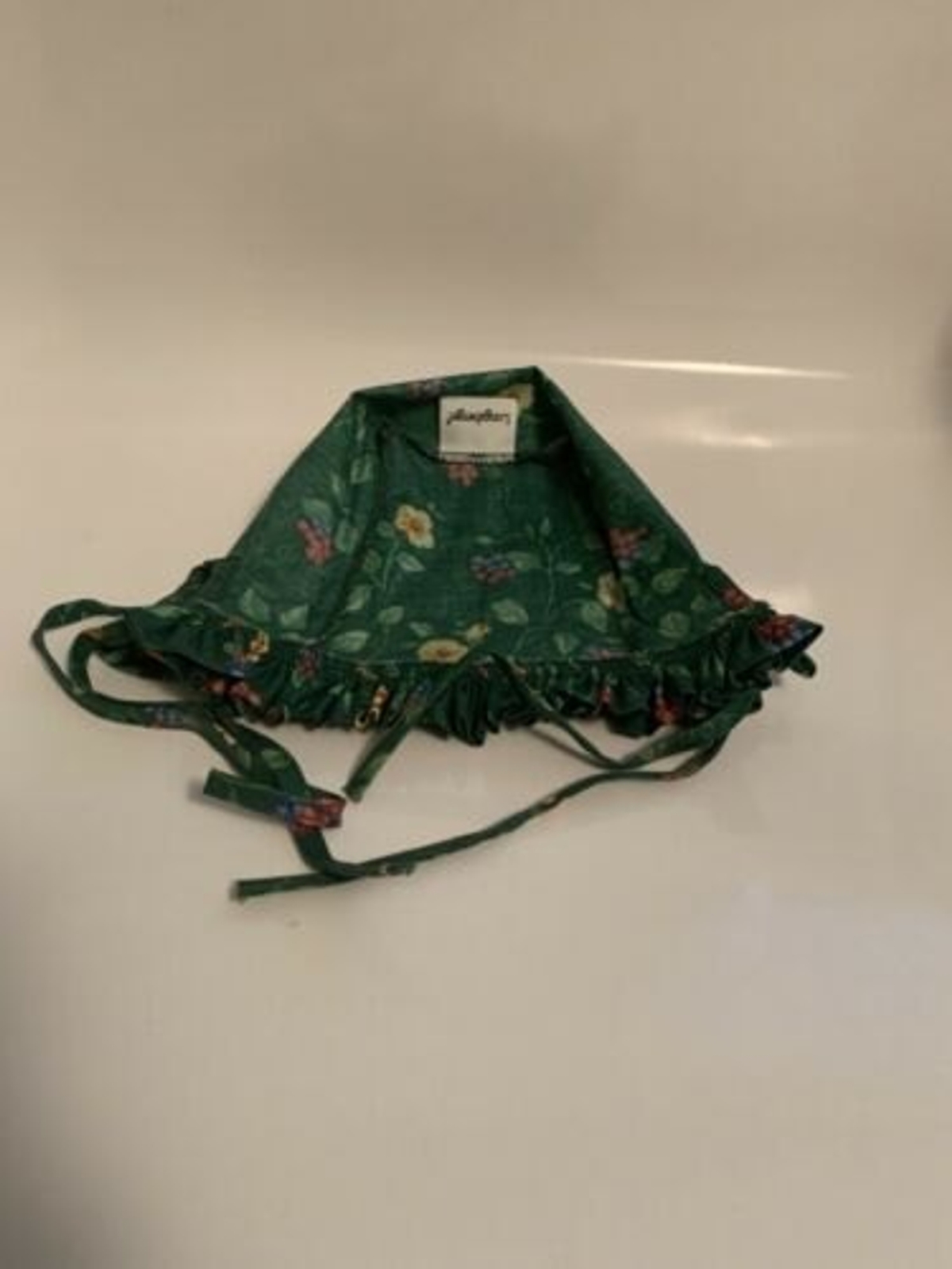 Longaberger Small Swing Handle Handwoven Basket Emerald Vine Liner & Protector