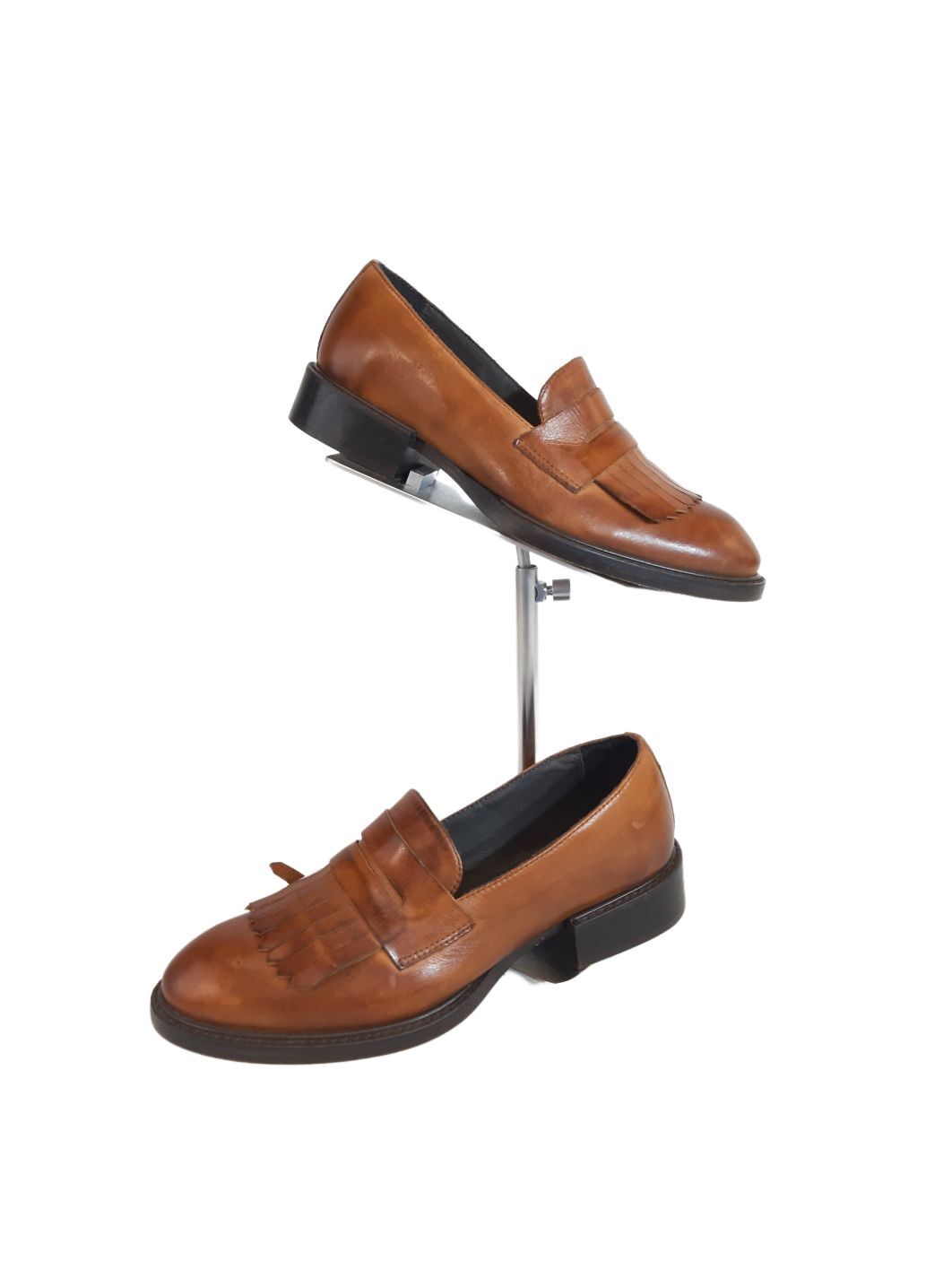Studio Chofakian Brown Fringed Loafers - UK4