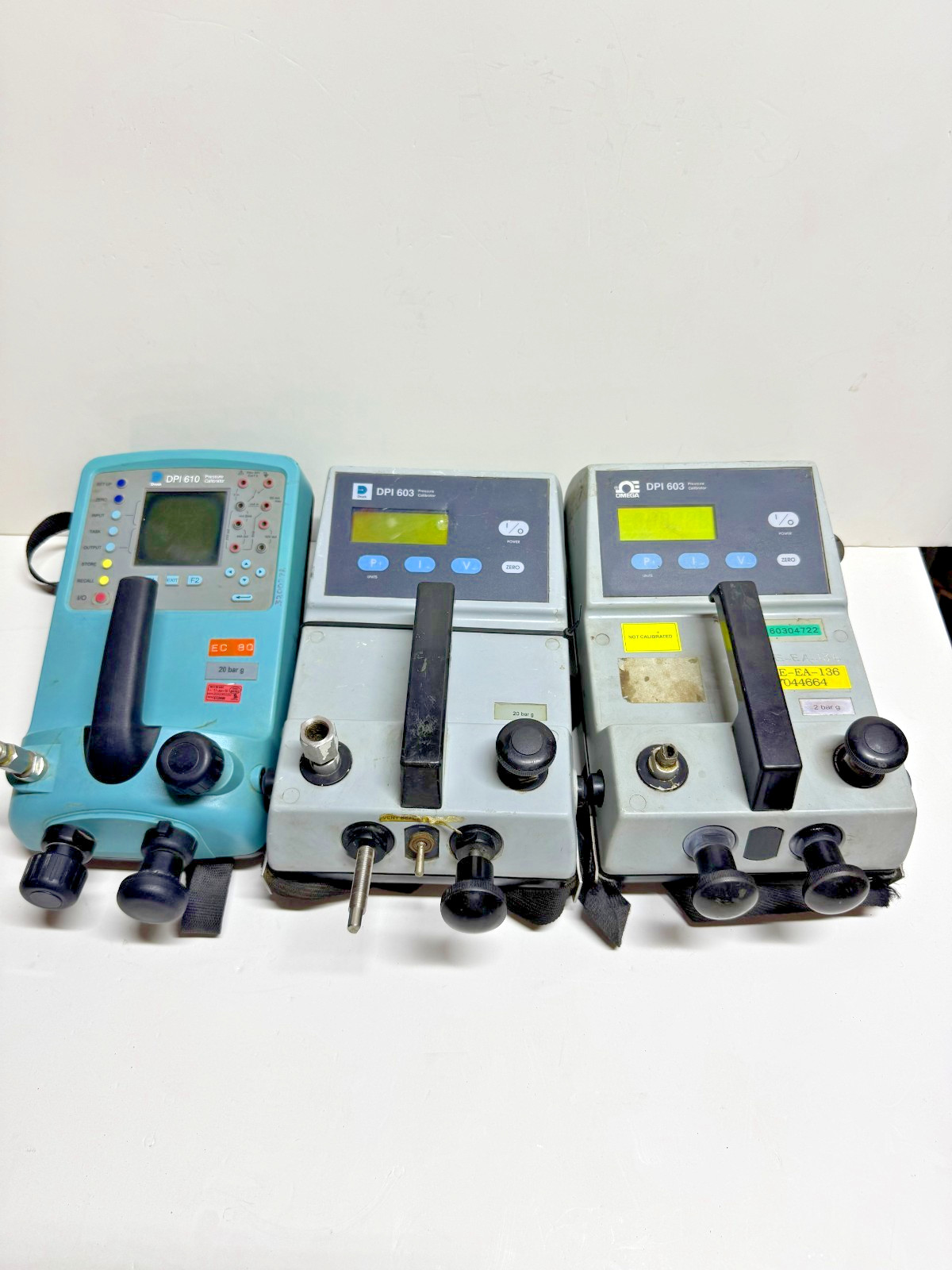 Lot of 3 Druck/Omega Pressure Calibrators DPI 610 & DPI 603 Portable Pressure
