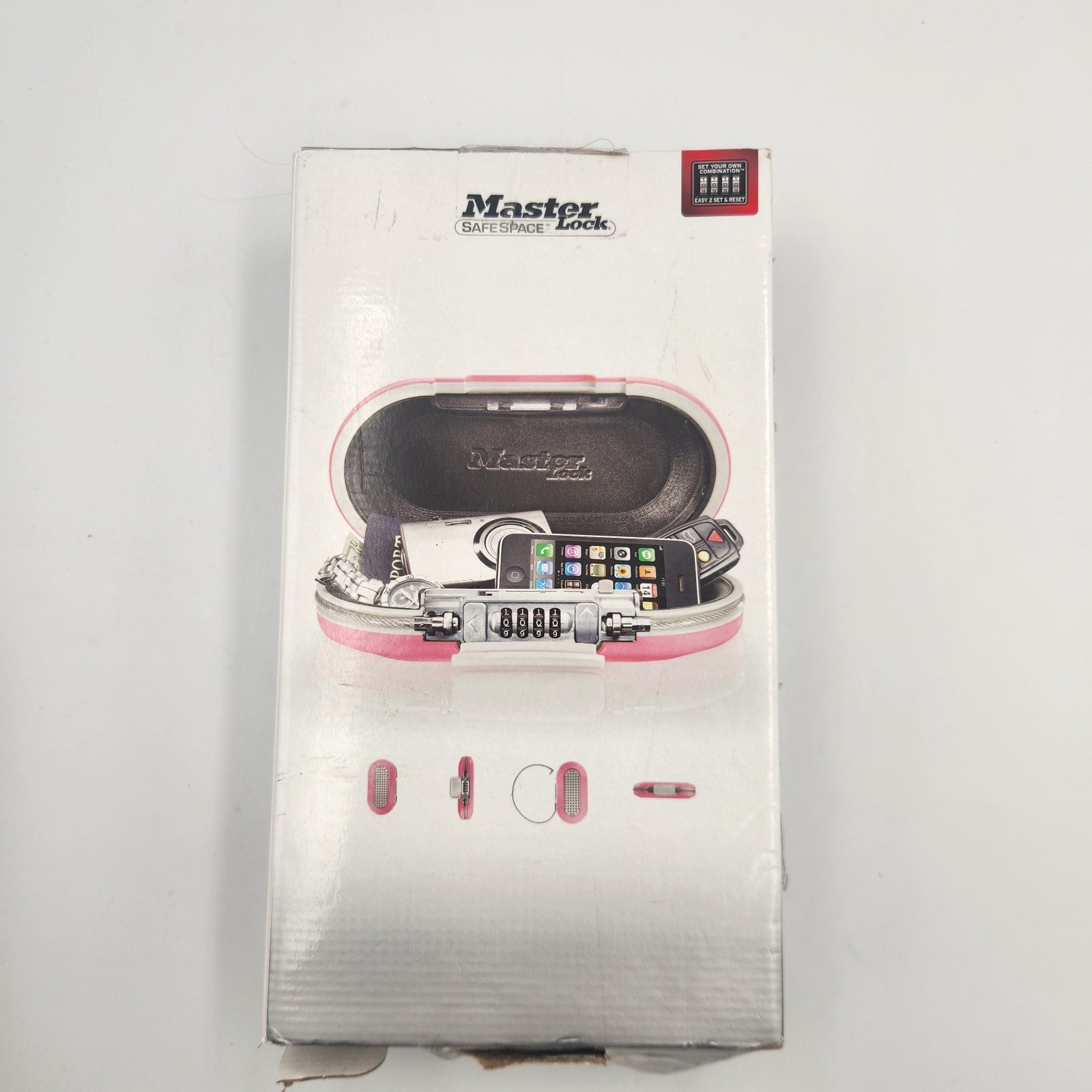 Master Lock Safe Space 5900D Combination Portable Safe Pink Mobile Security
