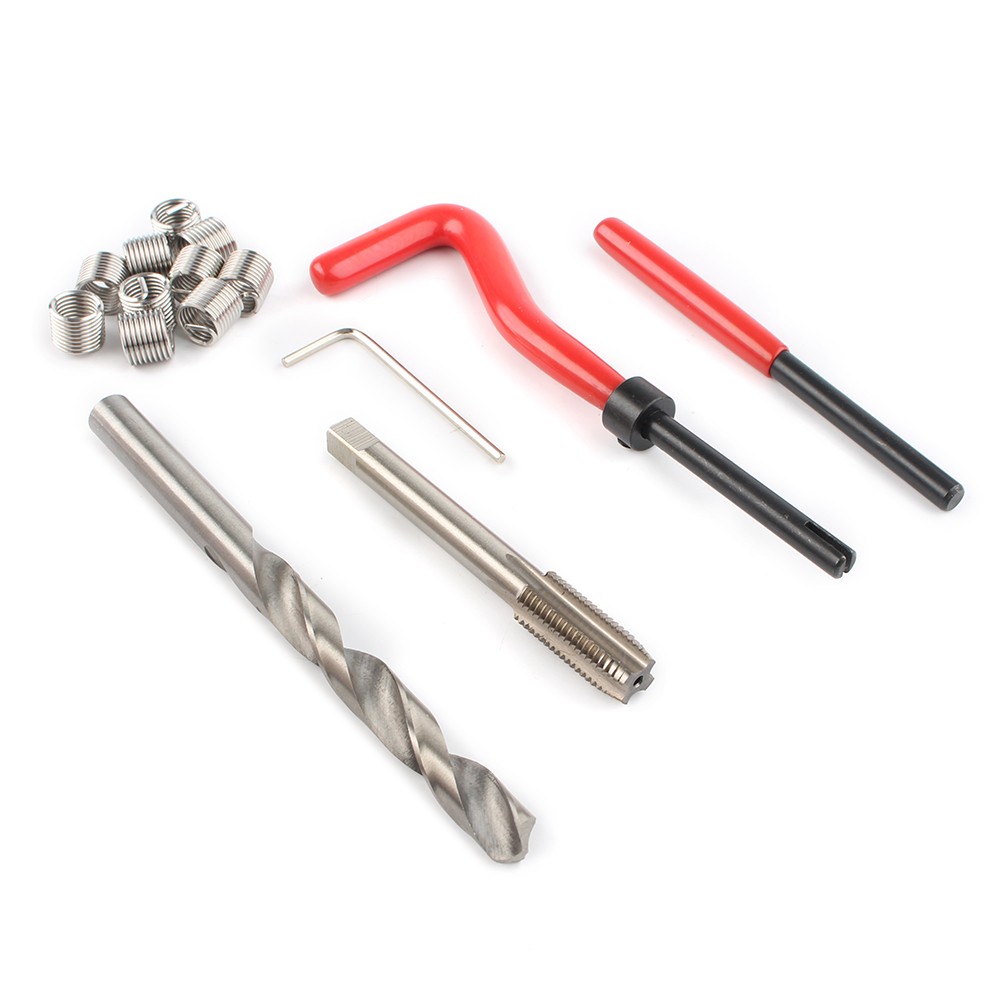 15pcs M9x1.25 Metric Thread Repair Insert Kit Helicoil Coil Tools Set