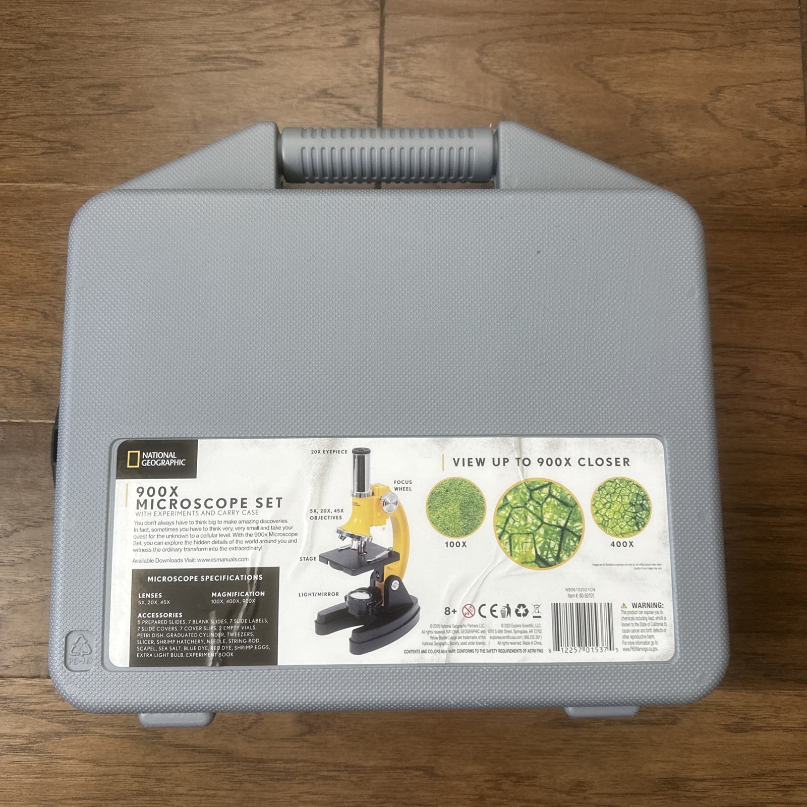National Geographic, 900x Microscope Lab Set, Science Kit, Explore Small Worlds