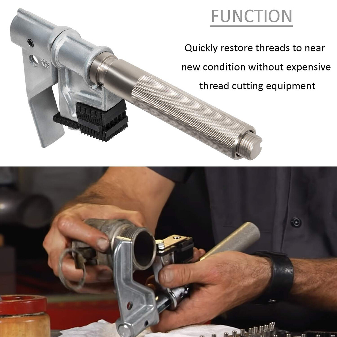 Tools 7402 Universal Outside Thread Chaser 6 Dies External Thread Repair Tool