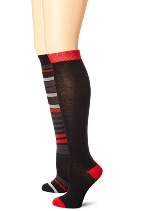NEW Anne Klein Women's Multi Stripe 2-Pk Premium-Blend Knee-High Socks, Sz 9-11
