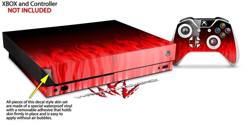 Skin Set for XBOX One X Fire Red