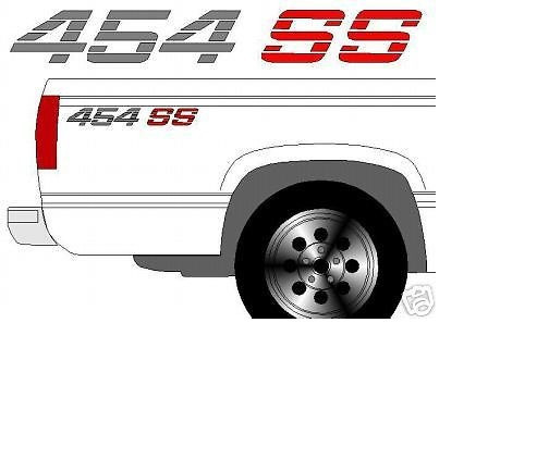 454 SS  Chevy 90-91 Style TRUCK BEDSIDE DECALS  w/ Color Choices + Free Shipping
