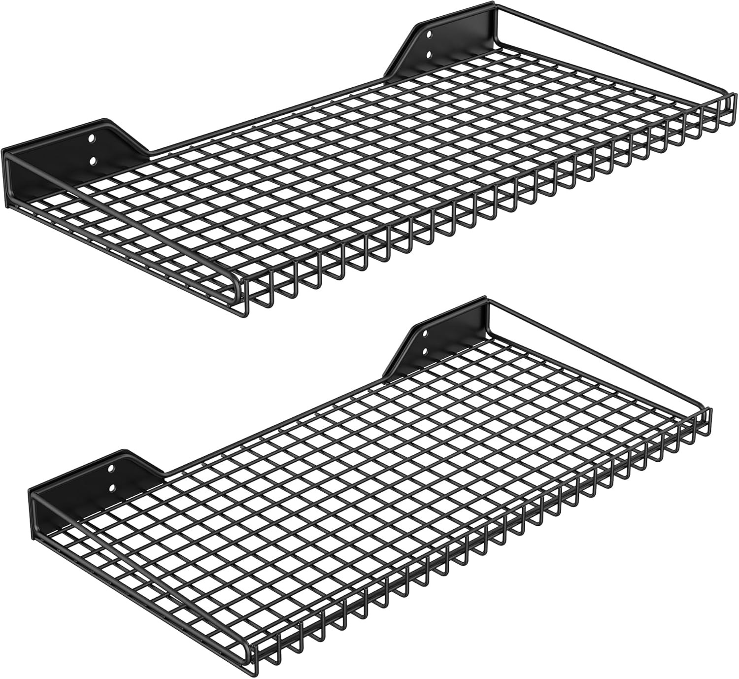 Wall Mounted Storage Shelf for Garage, 2 Pack Metal Shelf Rack, Heavy-Duty Wall