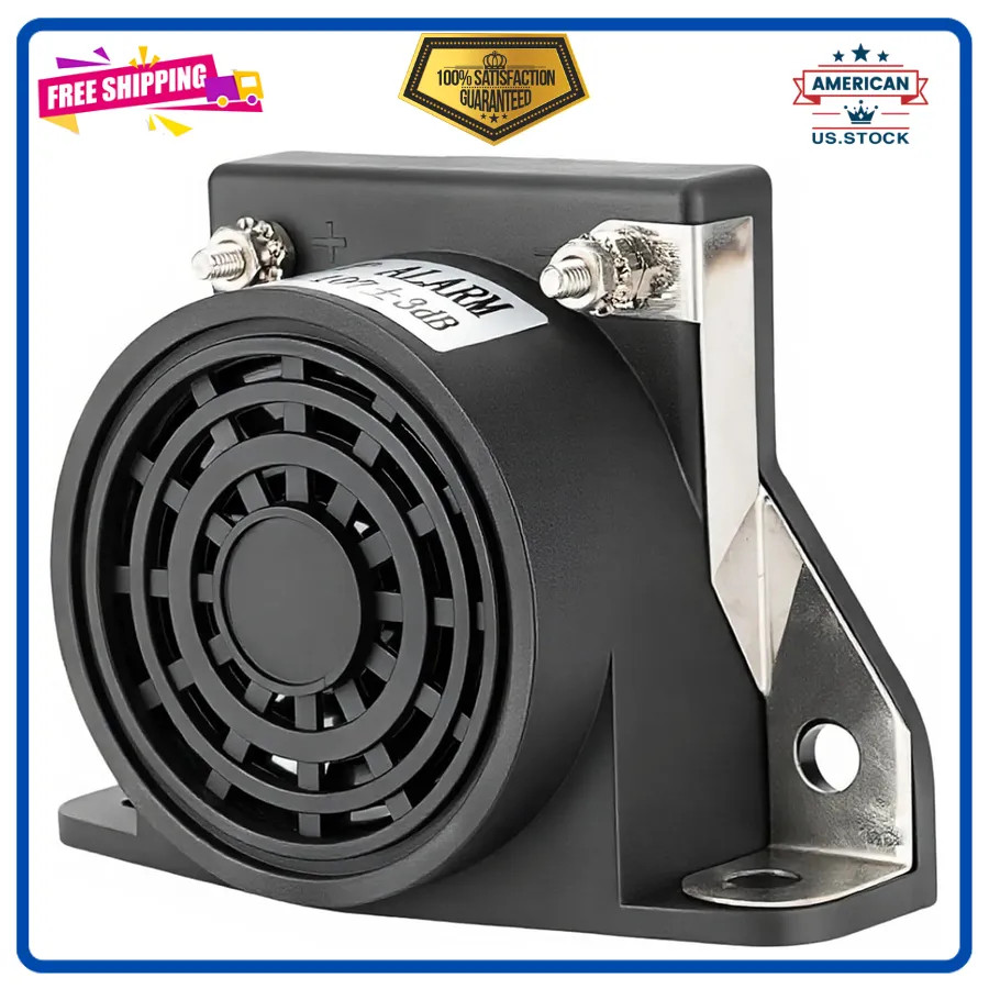 12V-48V Backup Alarm 107dB Heavy Duty Reverse Warning Beeper for Truck Forklift