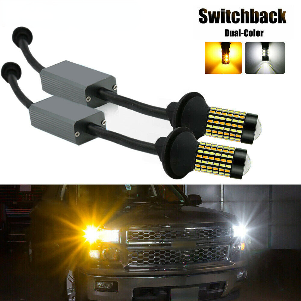 3157 CANBUS Switchback Amber White LED Turn Signal Lights Daytime Running Light