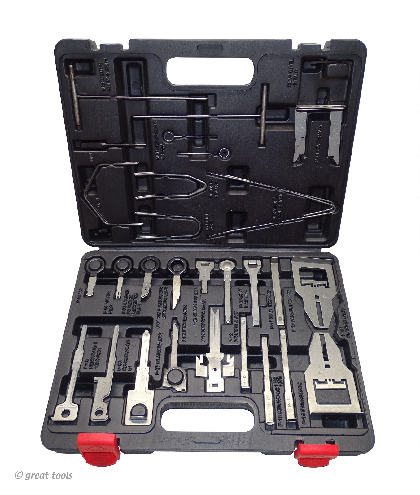 52-PC AUTOMOTIVE RADIO REMOVAL TOOL SET – remover tools car cars radios stereo