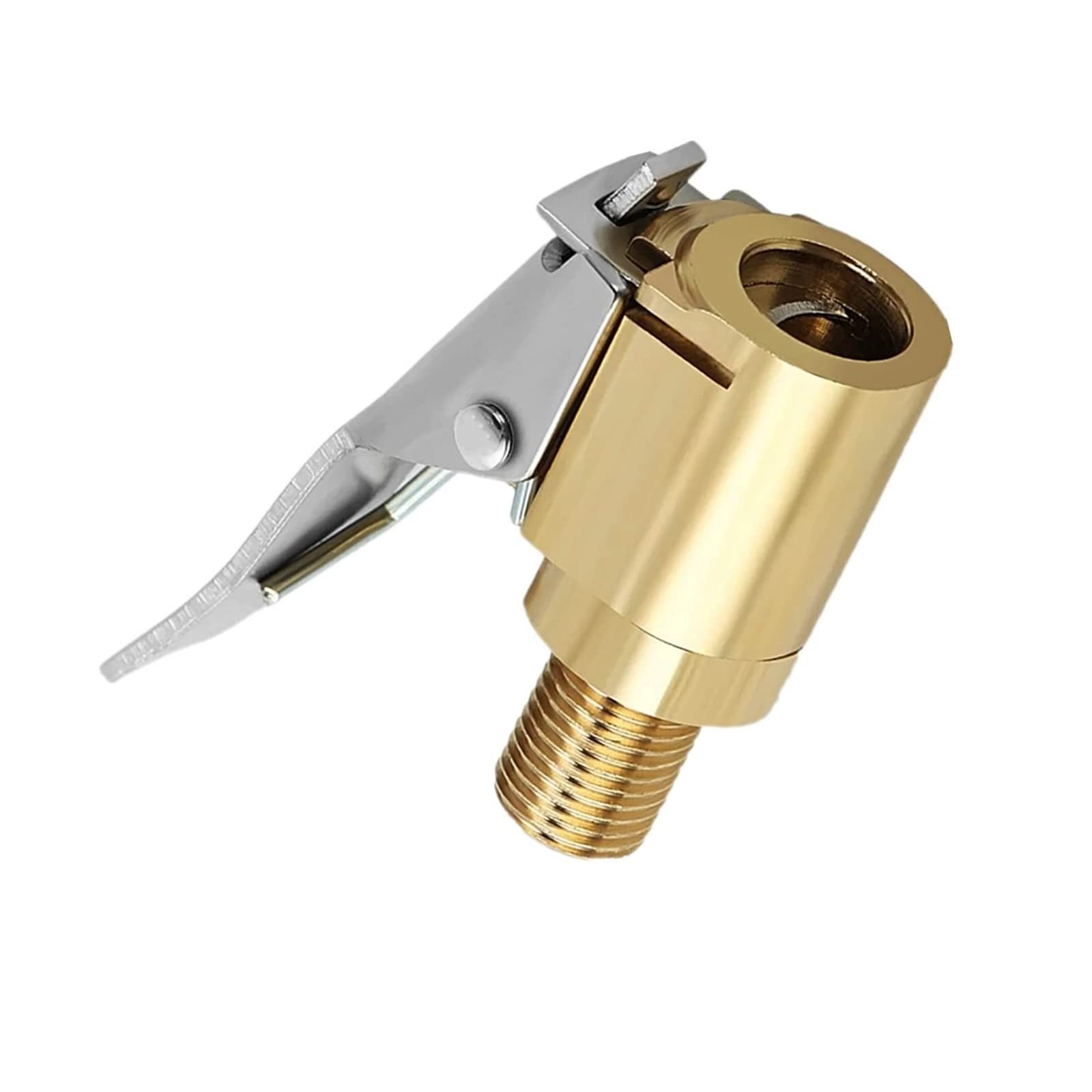 LDCRE Tire Air Chuck with Clip Adapter, Brass Locking Inflator A-1Pack