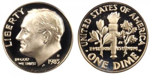 1983 S GEM BU PROOF ROOSEVELT DIME 10 CENT BRILLIANT UNCIRCULATED PF COIN #7804