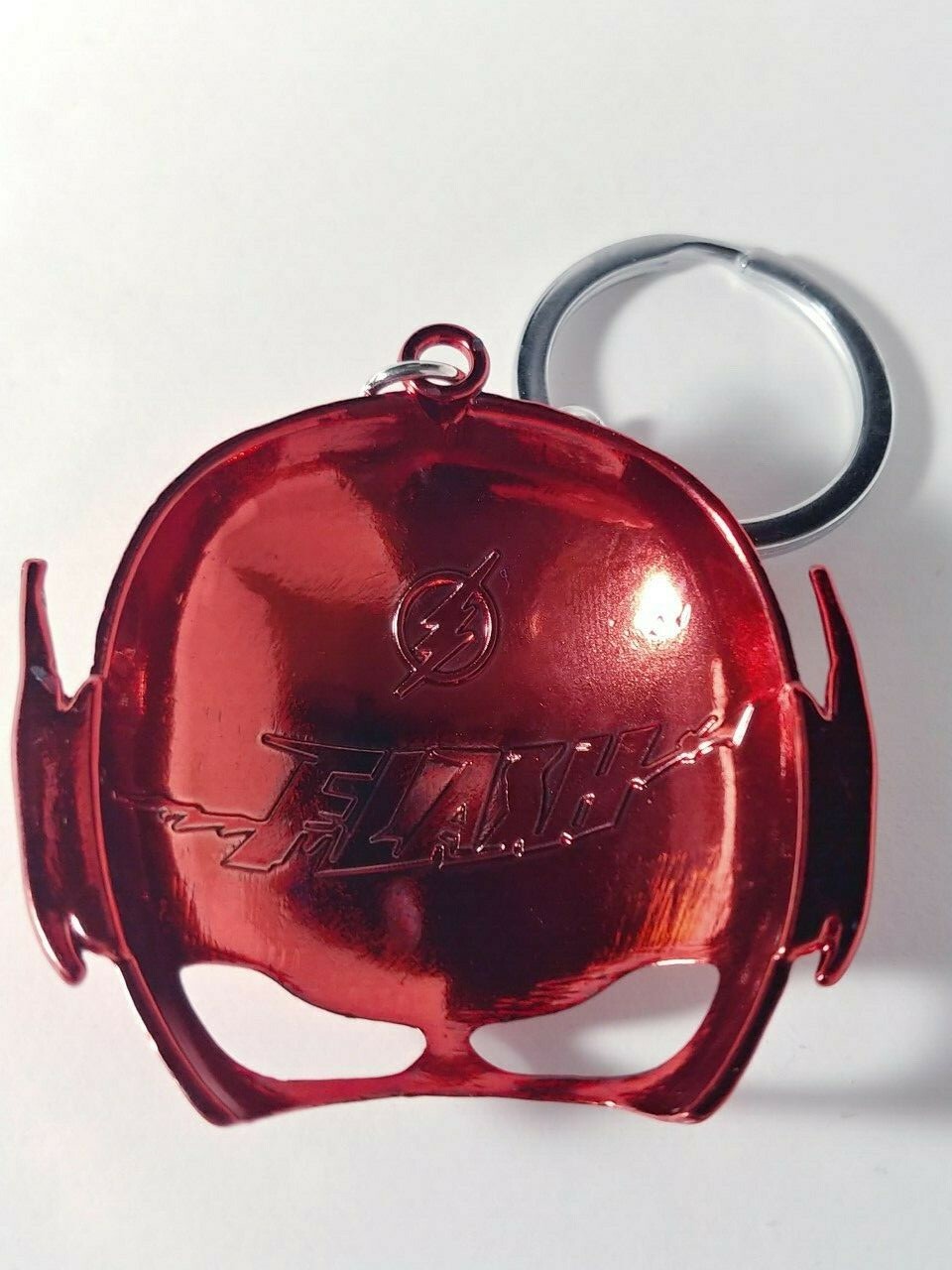 DC Comics The Flash Mask Keychain Gloss Red Flash Mask Metal Keyring Cosplay New
