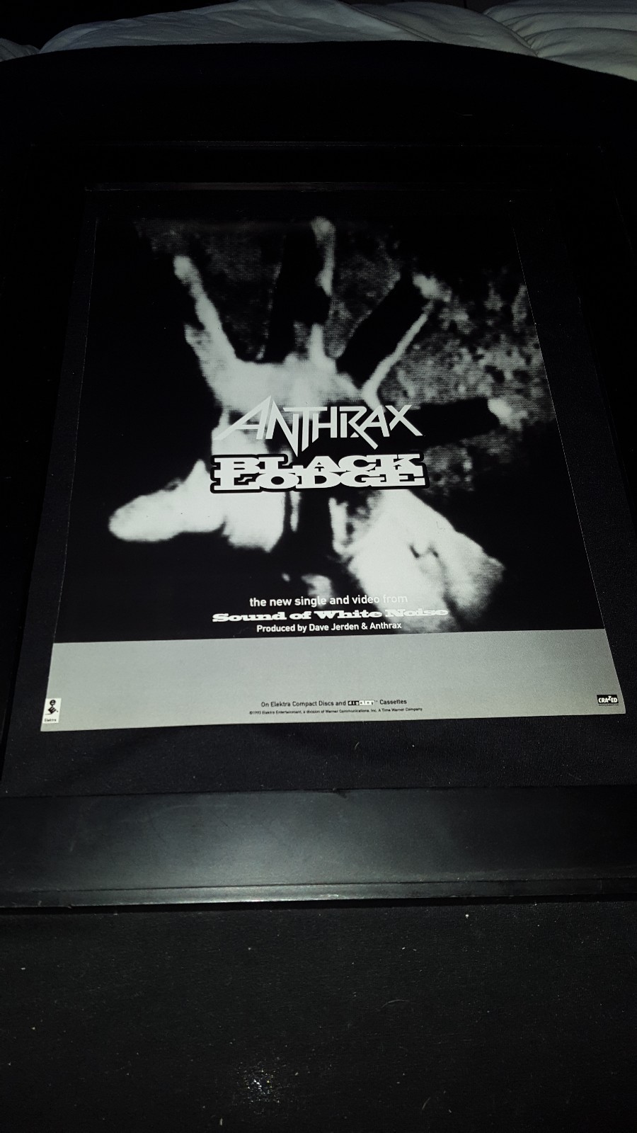 Anthrax Black Lodge Rare Original Radio Promo Poster Ad Framed!