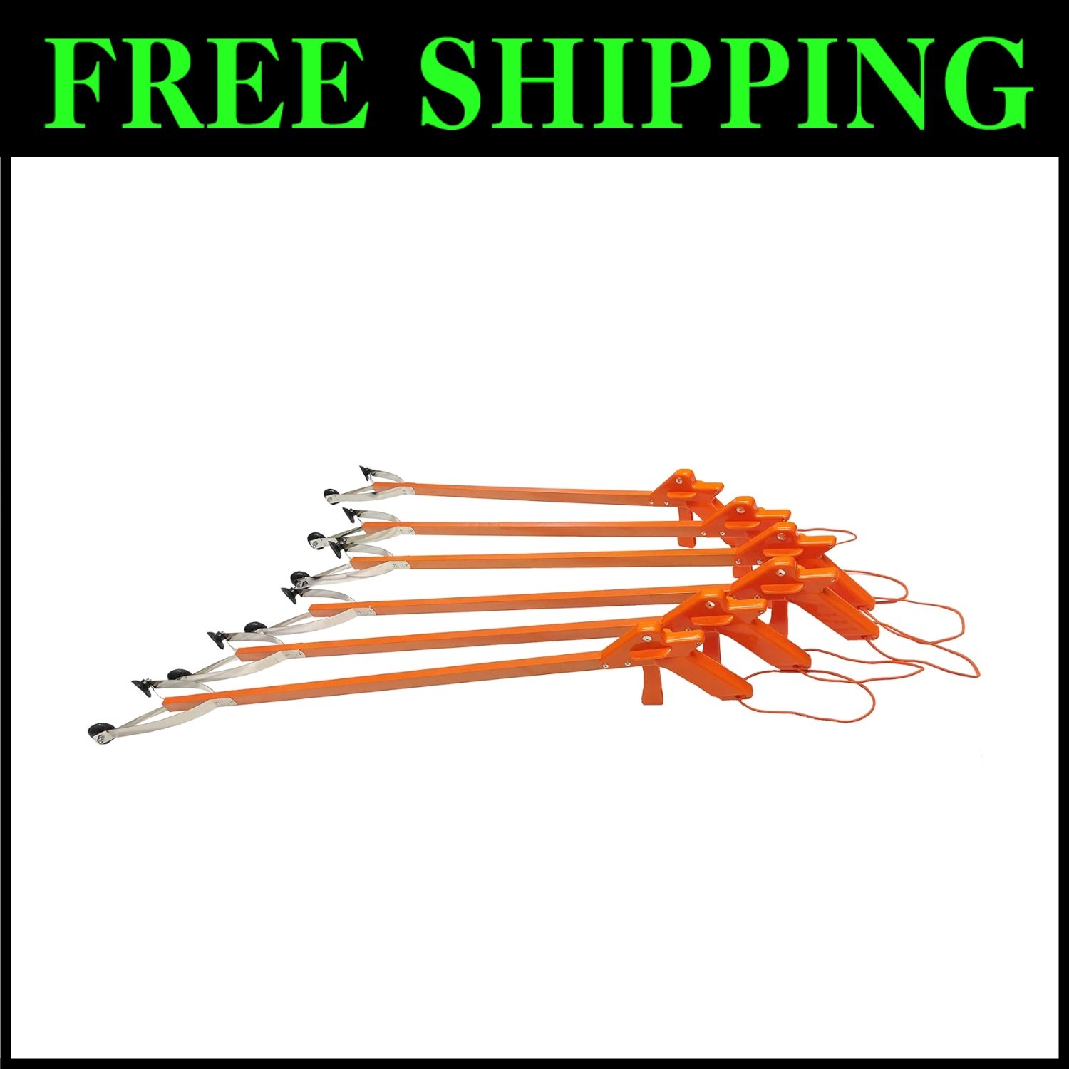 36-Inch Heavyweight Litter Pick Up Tool with Elastic Lanyard - 6 Pack