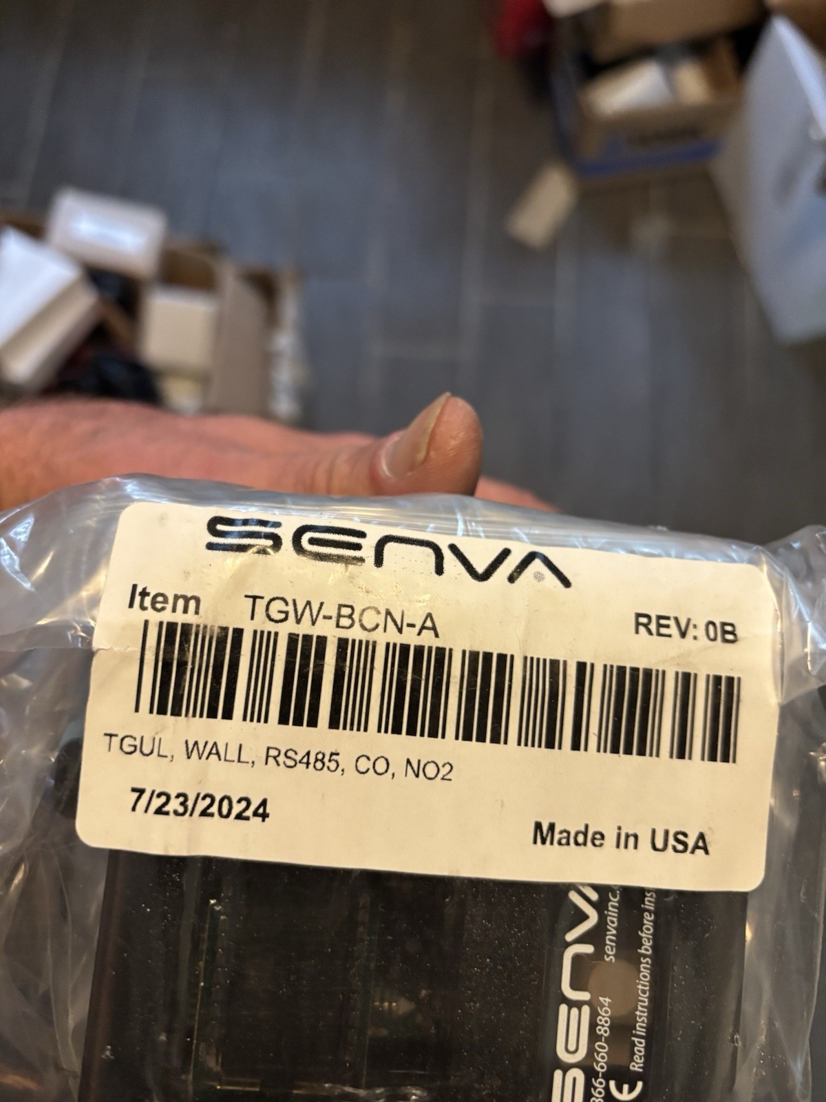 SENVA TGW-BCN-A Toxic Gas Sensor CO/NO2, RS-485 Comm, MODBUS/BACnet.