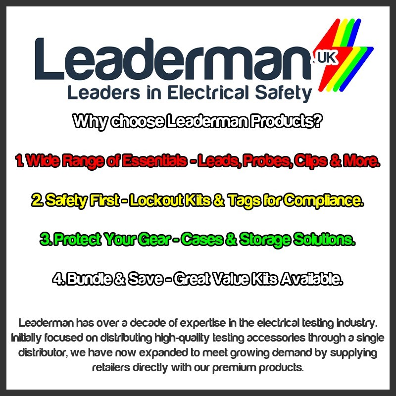 Leaderman LDM-105 Crocodile Clip and Probes for Electrical Testing Grn/Brn/Blu