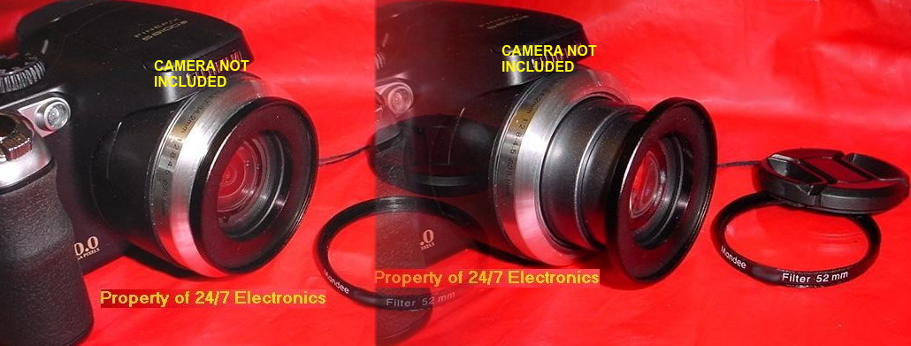 NEW SET CAMERA FUJI S8000FD S8000 FD FINEPIX: UV FILTER+LENS CAP+ADAPTER 52mm