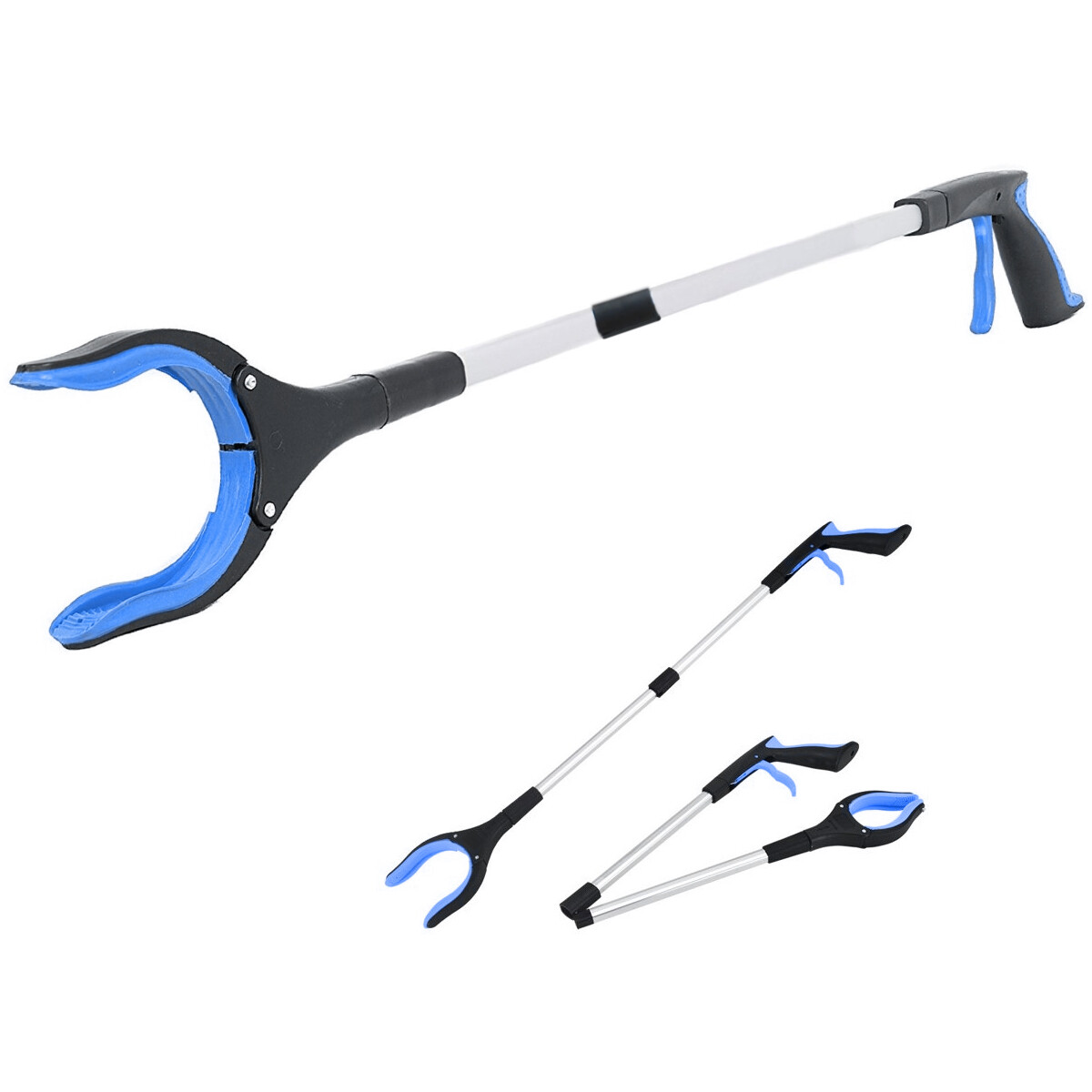 2-PACK Collapsible Garbage Collector Picker Pickup Tool Clamp Extender Grabber