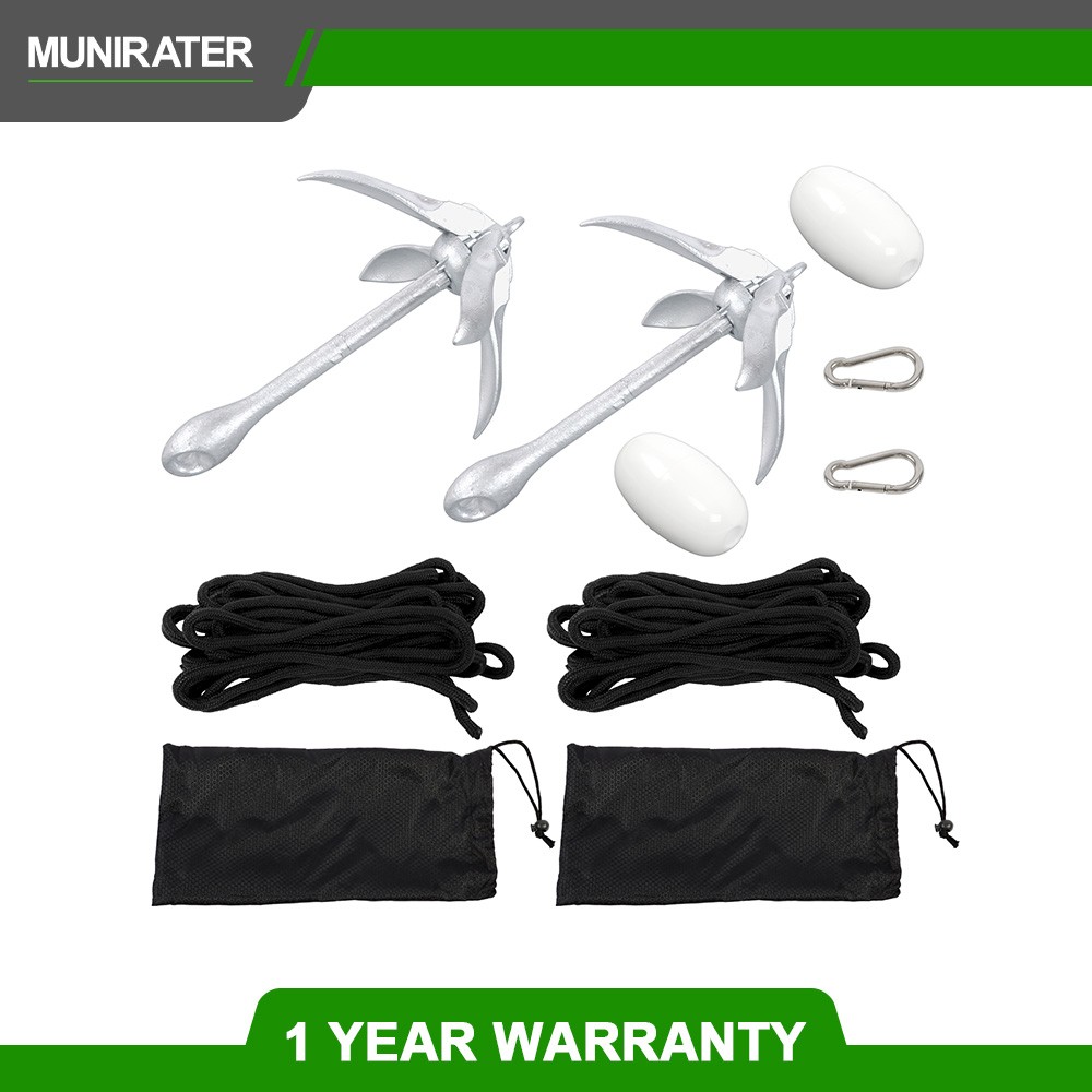 Fit For Grapnel Boat Marine Kayak Anchor Set White Folding 5.5LB 2-Pack