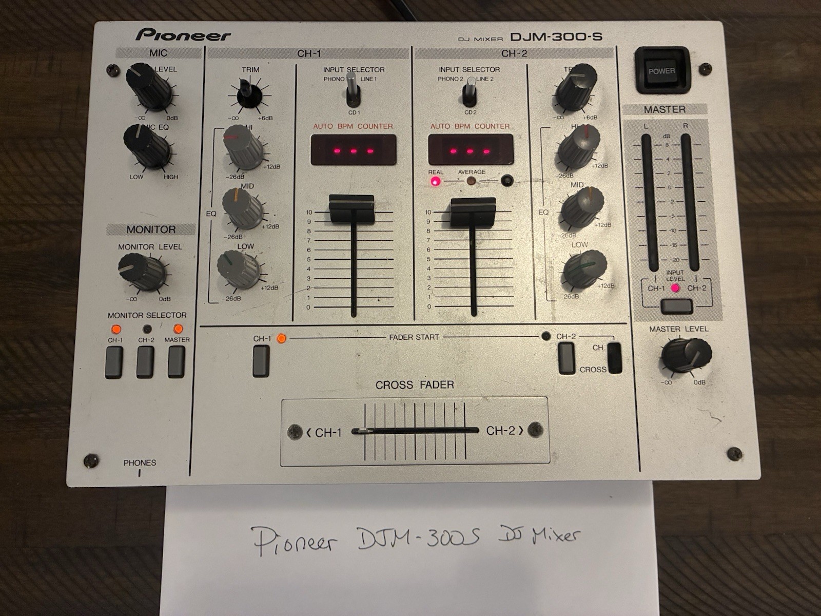 Pioneer DJM-300-S DJ Mixer Silver 2-Channel Auto BPM Counter 3-Band EQ