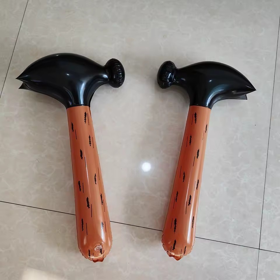 New Toy Inflatable Hammer Mace Pvc Inflatable Toy Hammer Wood Grain Hammer Baseb