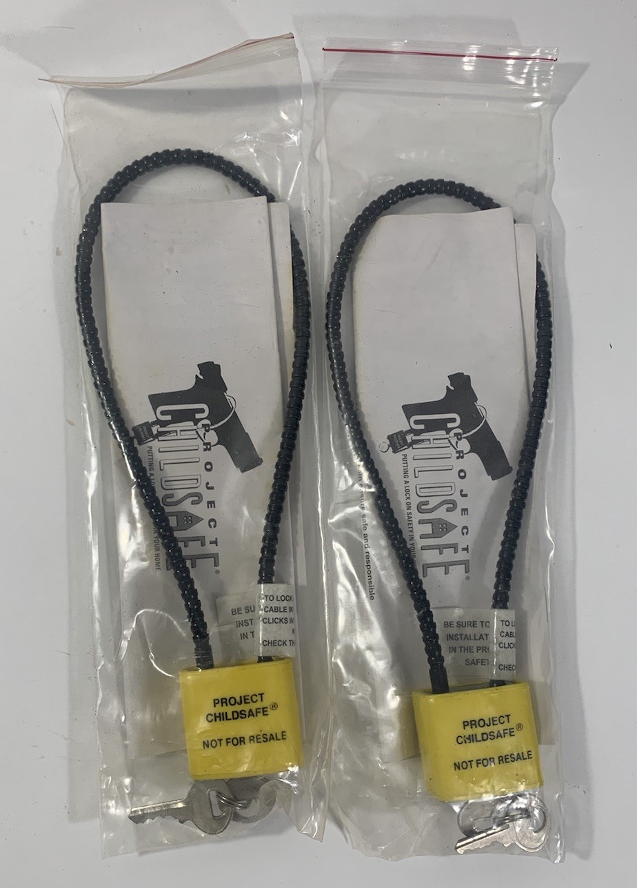 Cable Gun Lock - by Project Child Safe Firearm Gun Lock Padlock NIP X2 - NEW!