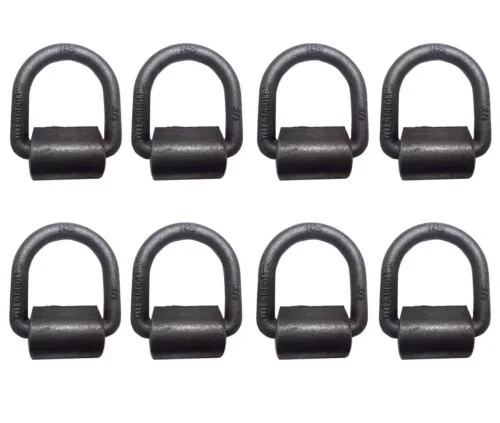 8-Pack Heavy Duty 1/2" Weld-On D Ring Flatbed Truck Trailer Cargo Tie Down Ring