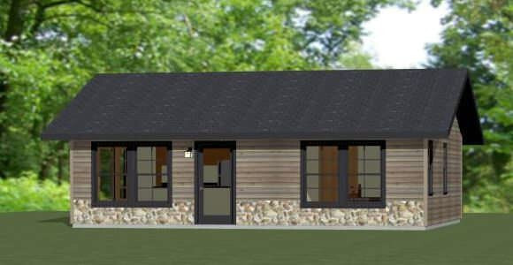 30x24 House -- 1 Bedroom 1 Bath -- 720 sq ft -- PDF Floor Plan -- Model 2L