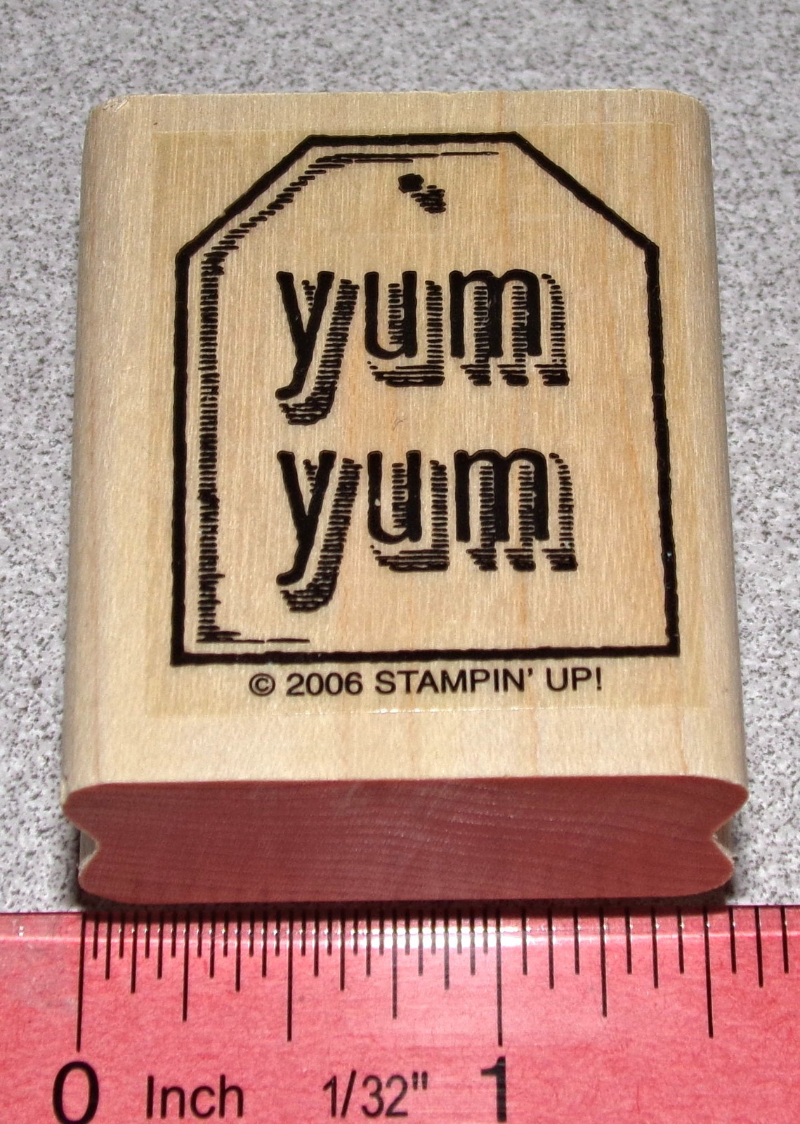 Yum Yum Candy Rubber Stamp Single Clean by Stampin Up Too Terrific Tags