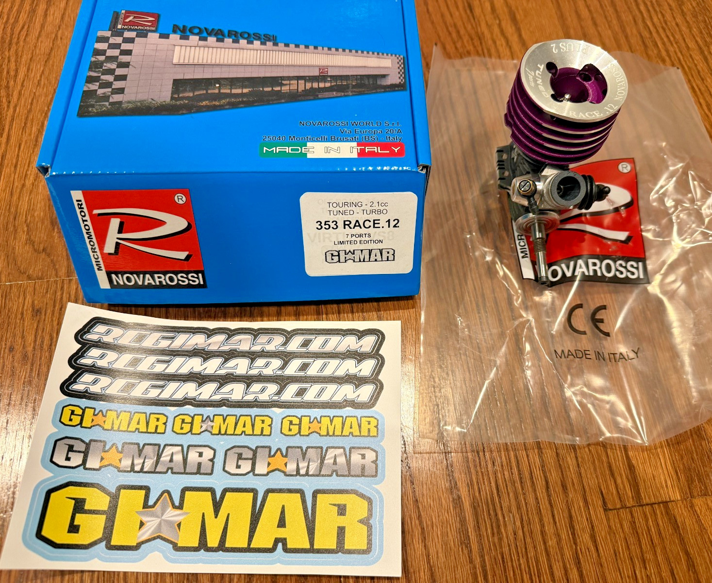 New Novarossi 353 .12 7 Port + 3 Exhaust Dual Ceramic Hand Modified Engine 1/10