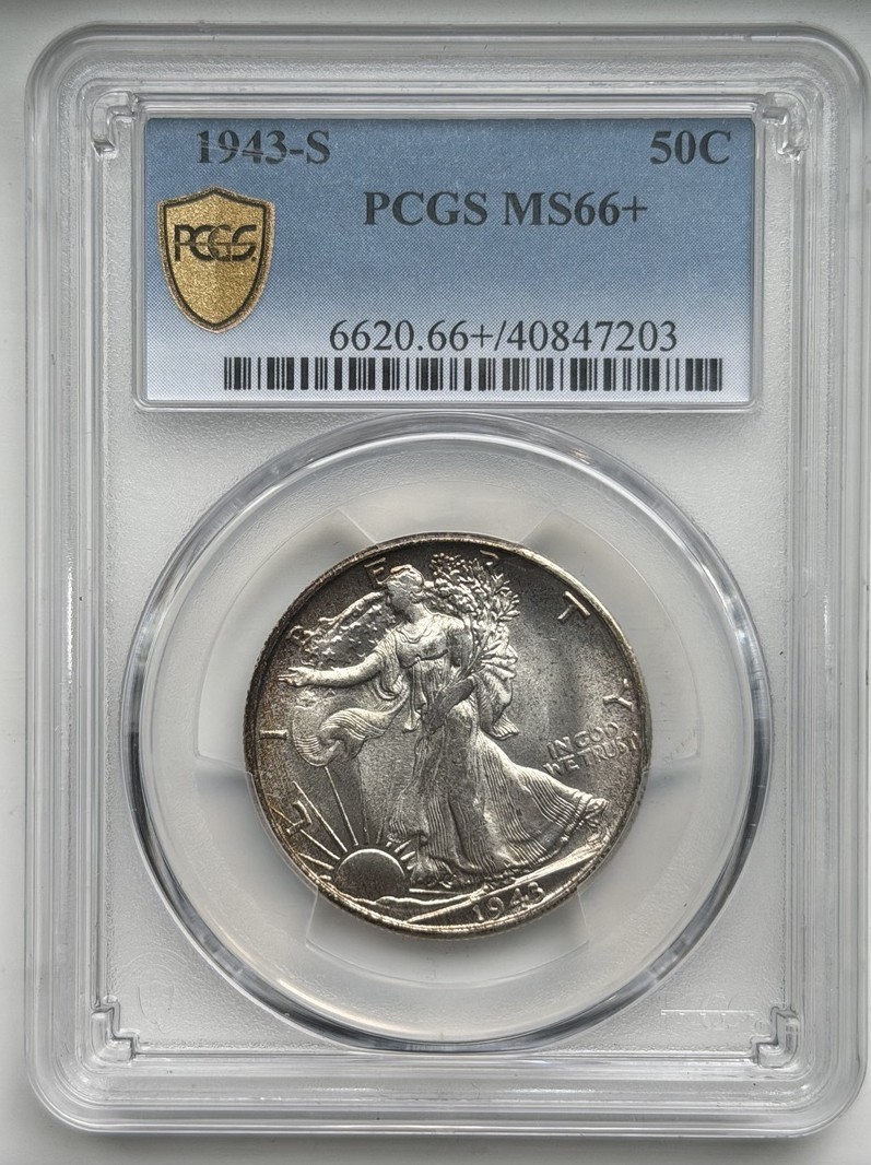 1943-S Walking Liberty Half Dollar - PCGS MS66+