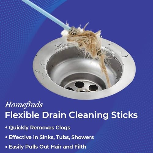 Flexible Drain Cleaning Sticks | Quickly Removes Clogs | Effective in Sinks,