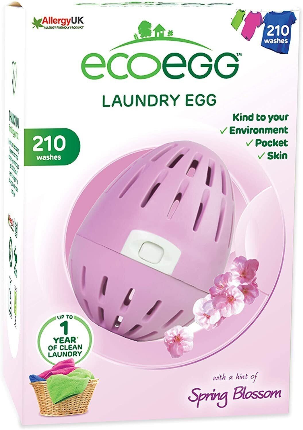 Ecoegg Laundry Egg SPRING BLOSSOM 210 Loads, Replaces Wash Detergent
