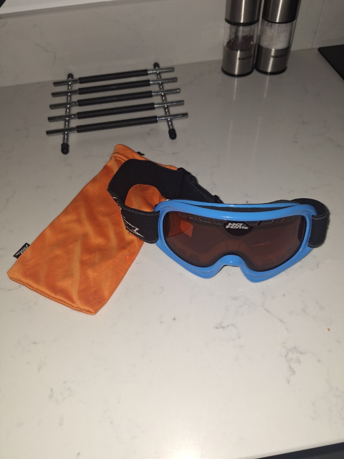 No Fear Ski Goggles.  Adult.  TWO pairs, one black, one white.