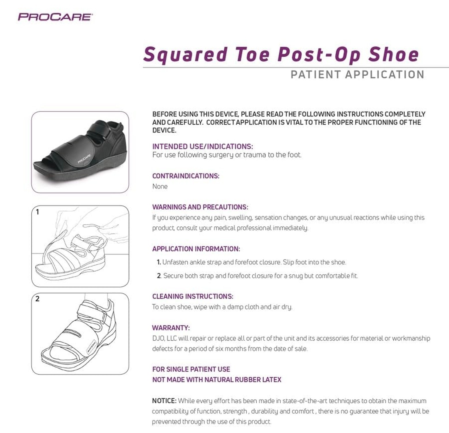 ProCare - 79-81235 Squared Toe Post-Op Shoe Black