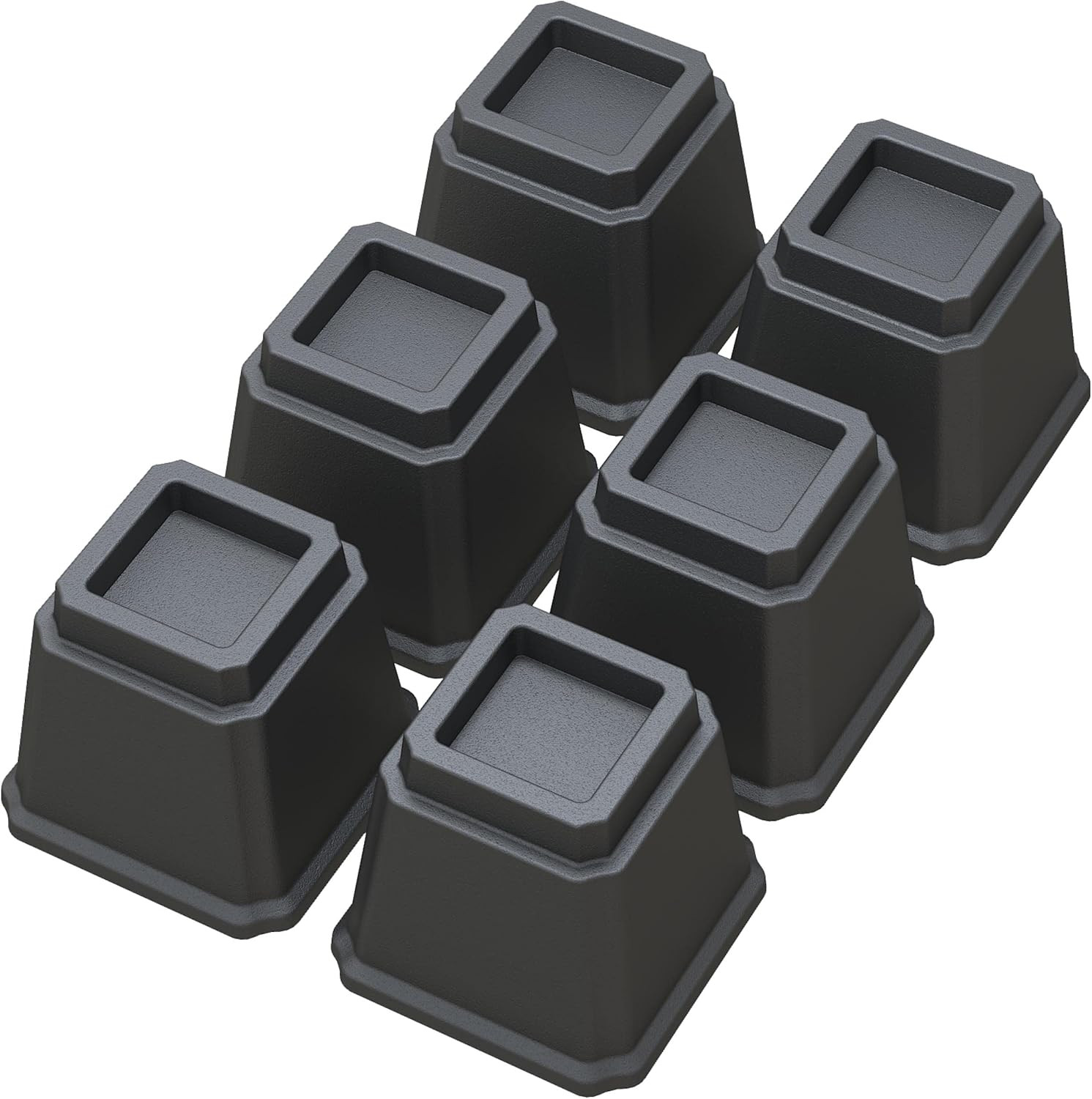 Bed Risers Heavy Duty 5 Inches Bed Elevators, Set of 6 Lifts up 3,000 Lbs Furnit