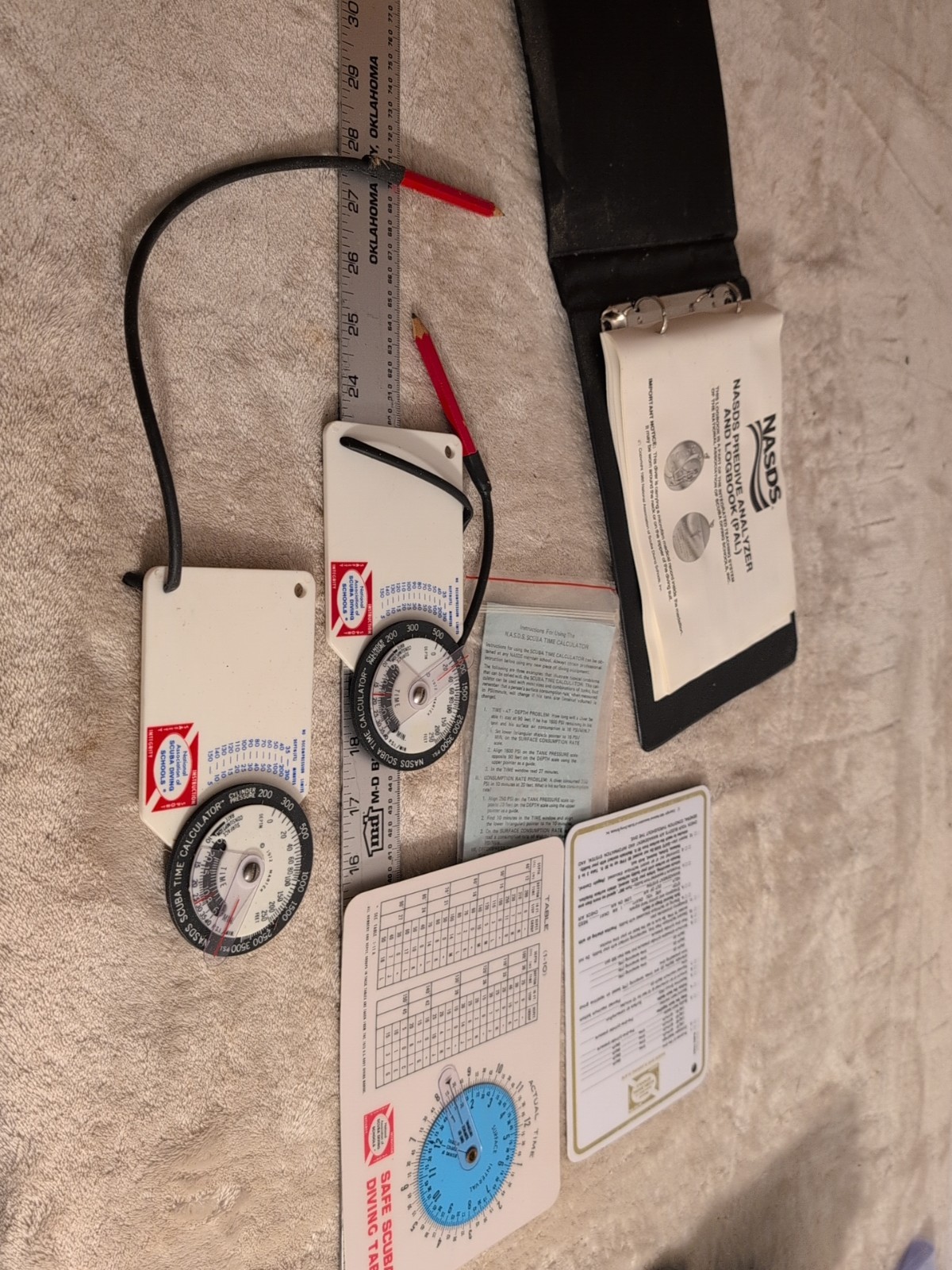 Lot of Vintage Scuba Dive Tables, Slates, National Association Of Scuba Diving