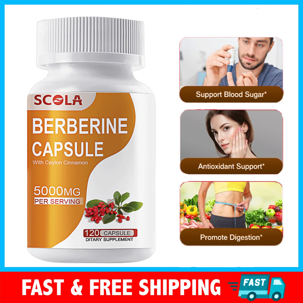 Berberine HCL Premium Extract Ceylon Cinnamon Antioxidant 5000mg 120 Capsules
