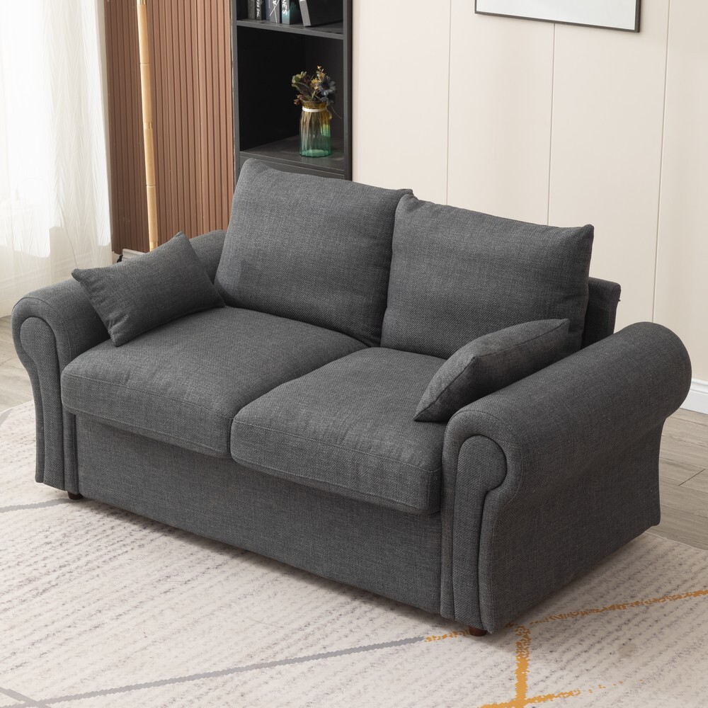 2 / 3 Seater Sofa with Storage Solution Linen Fabric Couch Love Seat Settee
