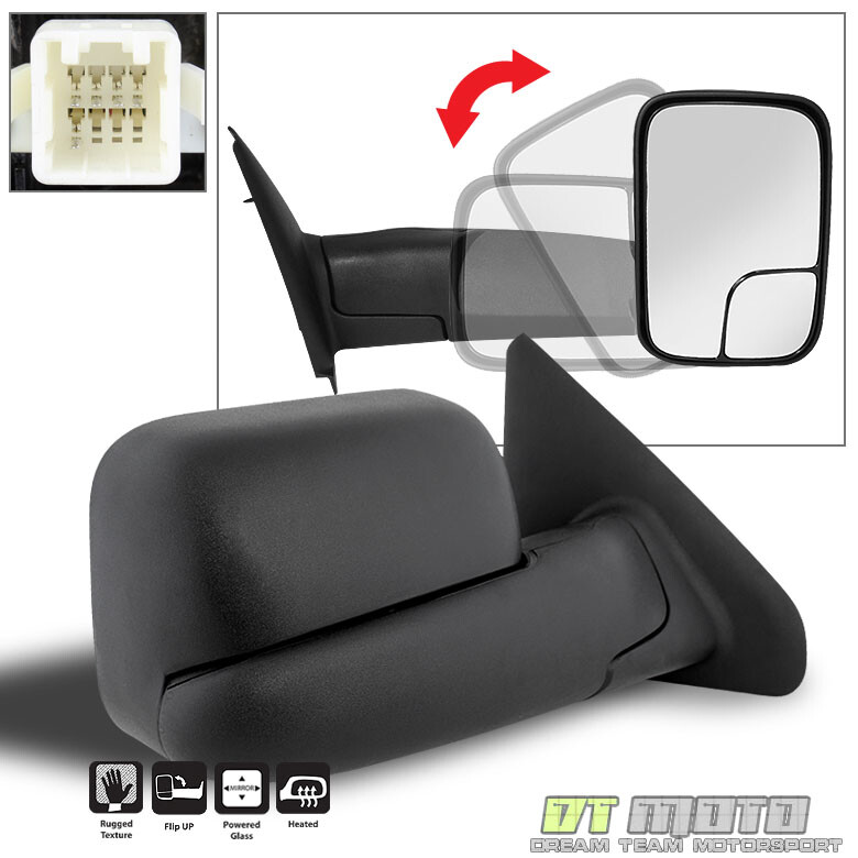 02-08 Ram 1500 03+ 2500 3500 Towing Extend Flip POWER+HEAT Mirror Passenger Side