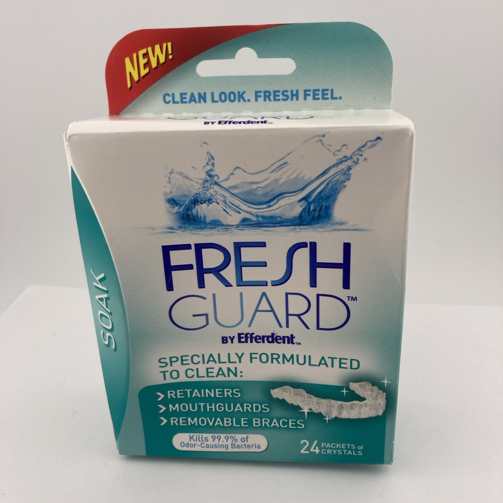 1) Fresh Guard Soak Efferdent Crystals for Retainers Mouthguards DISCONTINUED